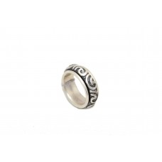 STERLING SILVER 925 UNISEX ROTATING BAND RING OXIDISED POLISH A 280